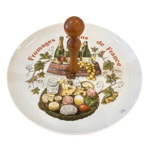 Porcelaine Veritable appetizer tray Fromages et Vins de France 12”